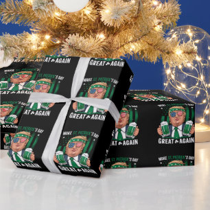 Maak St. Patrick's Day Groot Again Iers Trump Cadeaupapier