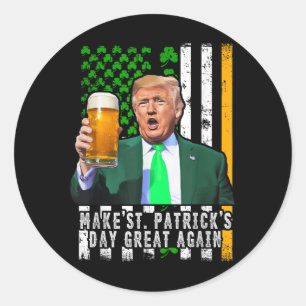 Maak St Patrick's Day weer geweldig Iers-Amerikaan Ronde Sticker