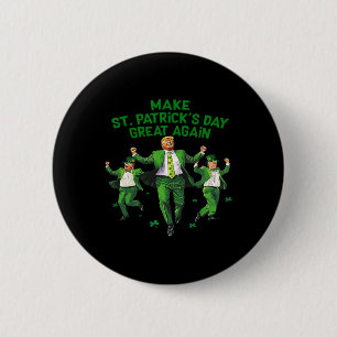 Maak St Patrick's Day weer geweldig Lucky Trump-bi Ronde Button 5,7 Cm