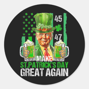 Maak St Patrick's Day weer geweldig Shamrock Trump Ronde Sticker