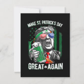Maak St. Patrick's Day weer Groot Funny Trump Notitiekaartje (Voorkant)