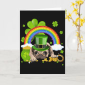 Maak St. Patricksdag weer geweldig Funny Pug Manne Kaart (Gele Bloem)