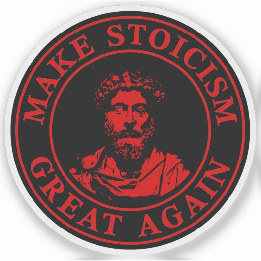 Maak stoïcisme weer groot (rood) sticker (Voorkant)