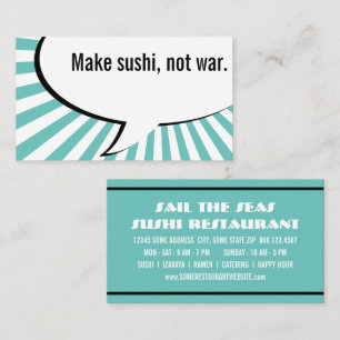 Maak sushi niet oorlog visitekaartje