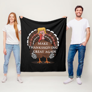 Maak Thanksgiving Groot Again Trump Turkije 2024 Fleece Deken