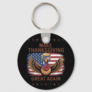 Maak Thanksgiving weer geweldig, grappige Trump Tu Sleutelhanger