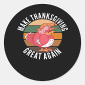Maak Thanksgiving weer groot Trumpkin – Hallowee Ronde Sticker (Voorkant)