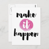 Maak tot het Citaat van het gebeuren Briefkaart (Voorkant / Achterkant)