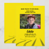 Maak Tracks Foto Verjaardagsfeest Kaart (Voorkant / Achterkant)