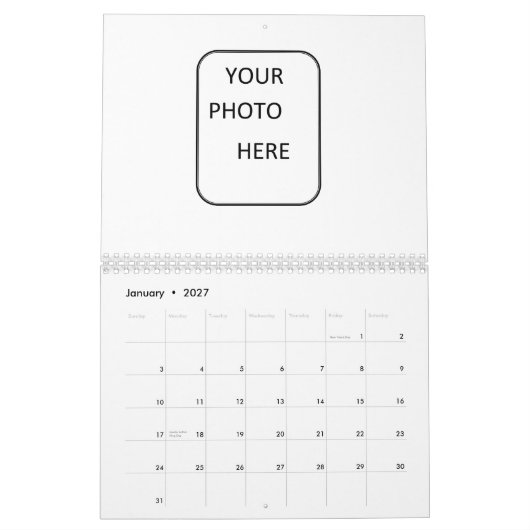 Maak uw één van een soort agenda kalender (Jan 2027)