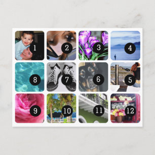 Maak uw eigen 12 foto's per post briefkaart