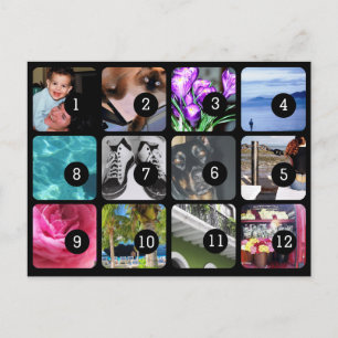 Maak uw eigen 12 foto's per post briefkaart