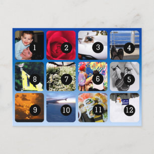 Maak uw eigen 12 foto's per post briefkaart