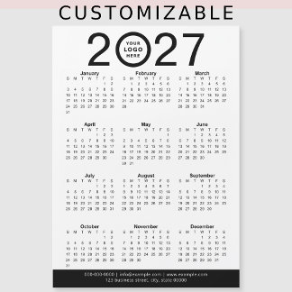 Maak uw eigen 2027 zakelijke logo-agendacalender