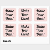 Maak uw eigen aangepaste afdrukken vierkante sticker (Vel)