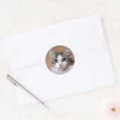 Maak uw eigen aangepaste foto Huisdier Kat Hond Di Ronde Sticker (Envelop)