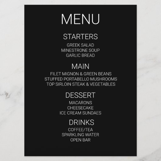 Maak Uw Eigen Aangepaste Persoonlijke Menu (Voorkant)