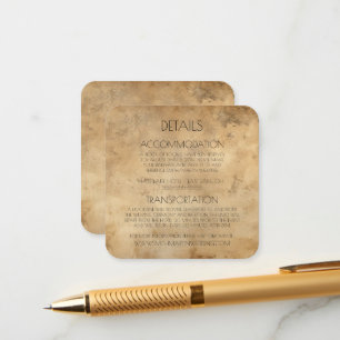 Maak Uw Eigen Aangepaste Sepia Oude Papier Informatiekaartje