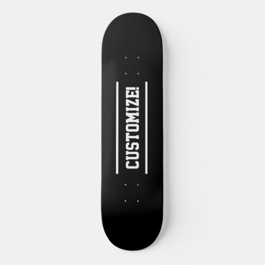 Maak uw eigen aangepaste tekst zwart-wit skateboard (Voorkant)