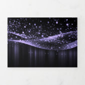 Maak Uw Eigen Aanpasbare Glitterlint Paars Drieluik Uitnodiging (Cover)