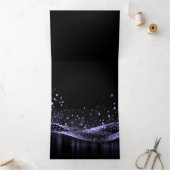 Maak Uw Eigen Aanpasbare Glitterlint Paars Drieluik Uitnodiging (Binnen)