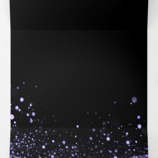 Maak Uw Eigen Aanpasbare Glitterlint Paars Drieluik Uitnodiging (Binnenkant midden)