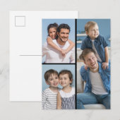 Maak uw eigen ansichtkaart met 3 foto's briefkaart (Voorkant / Achterkant)