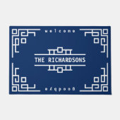 Maak uw eigen Art Deco Retro geometrische grens Deurmat (Voorkant)