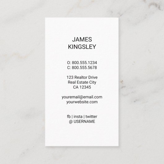 Maak uw eigen bedrijf Logo wit verticaal Visitekaartje (Achterkant)