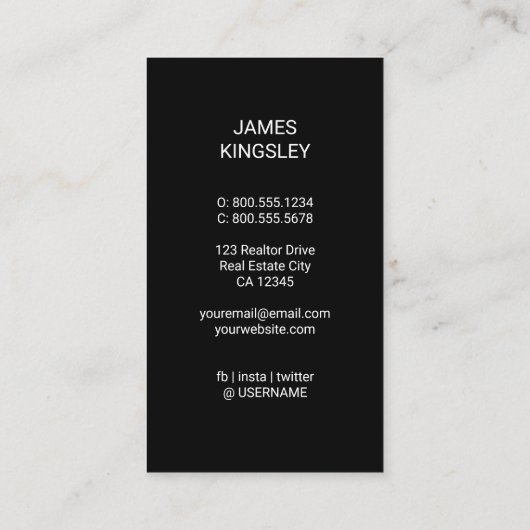 Maak uw eigen bedrijf zwart-wit Logo Visitekaartje (Achterkant)