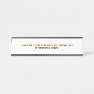 Maak Uw Eigen Bureaunaambord (5 cm x 20 cm) Zilver Bureau Naambordje