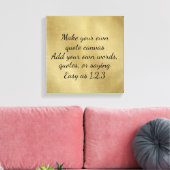 Maak uw eigen Citaat Canvas (goud) Afdruk (Insitu (Woonkamer))