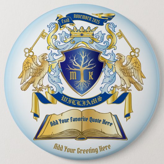 Maak uw eigen embleekboomstructuurcode gekweekt go ronde button 6,0 cm (Voorkant)