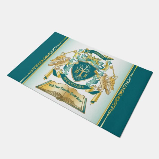 Maak uw eigen embleke boomstructuurcode gekroonde  deurmat (Schuin)