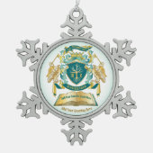 Maak uw eigen embleke boomstructuurcode gekroonde  tin sneeuwvlok ornament (Voorkant)