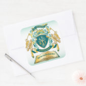 Maak uw eigen embleke boomstructuurcode gekroonde  vierkante sticker (Envelop)