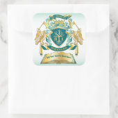 Maak uw eigen embleke boomstructuurcode gekroonde  vierkante sticker (Tas)