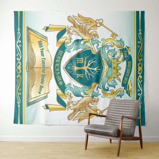 Maak uw eigen embleke boomstructuurcode gekroonde  wandkleed (In Situ (horizontaal))
