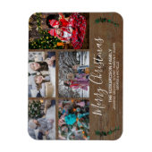 Maak uw eigen familie collage rustieke hout Kerstm Magneet (Verticaal)