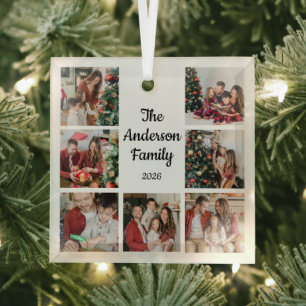 Maak Uw Eigen Familie Naam Met 7 Foto's Glas Ornament