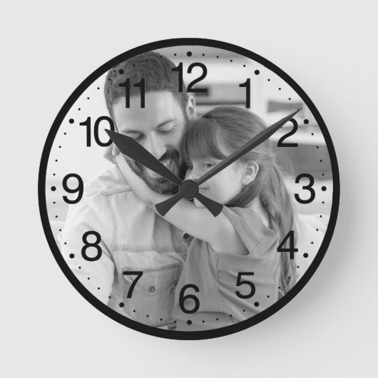 Maak uw eigen Foto en cijfers Ronde Klok (Voorkant)