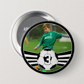 Maak uw eigen foto en nummer van voetzoekers ronde button 7,6 cm