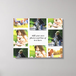 Maak uw eigen fotocollage en tekst canvas afdruk