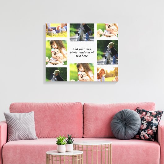 Maak uw eigen fotocollage en tekst canvas afdruk (Insitu (Woonkamer))