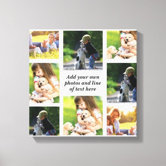 Maak uw eigen fotocollage en tekst canvas afdruk (Voorkant)