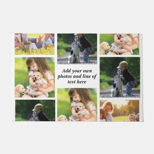 Maak uw eigen fotocollage en tekst deurmat (Voorkant)