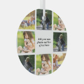 Maak uw eigen fotocollage en tekst glas ornament (Voorkant Rechts)