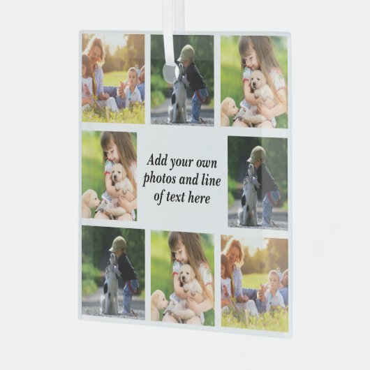 Maak uw eigen fotocollage en tekst glas ornament (Voorkant links)