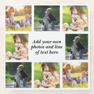 Maak uw eigen fotocollage en tekst glazen onderzetter