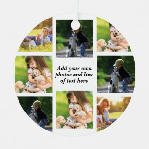 Maak uw eigen fotocollage en tekst metalen ornament